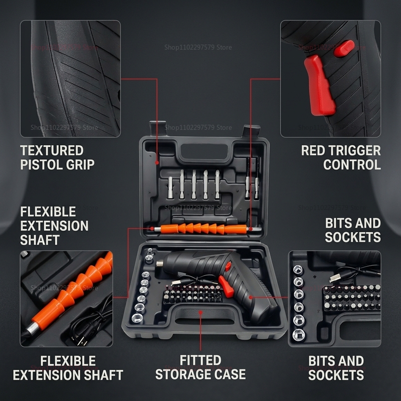 47Pcs Rechargeable Cordless El - Electric Screwdriver Rechargeable Usb review and price