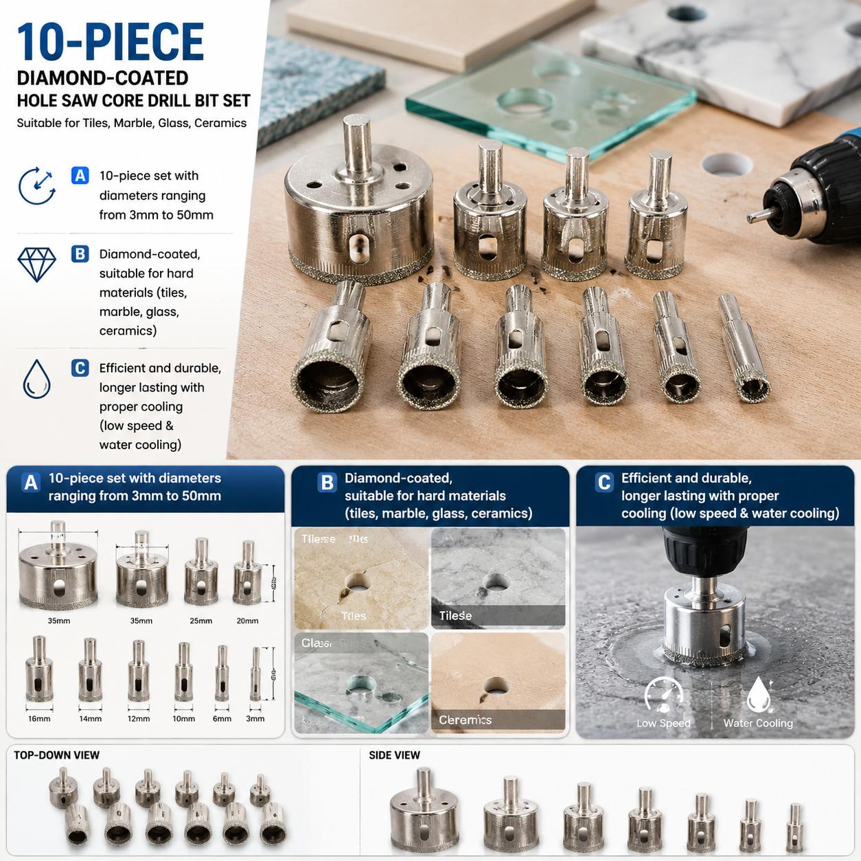 Diamond Coated Drill Bits Set  - Reciprocating Saw Attachment Drill review and price