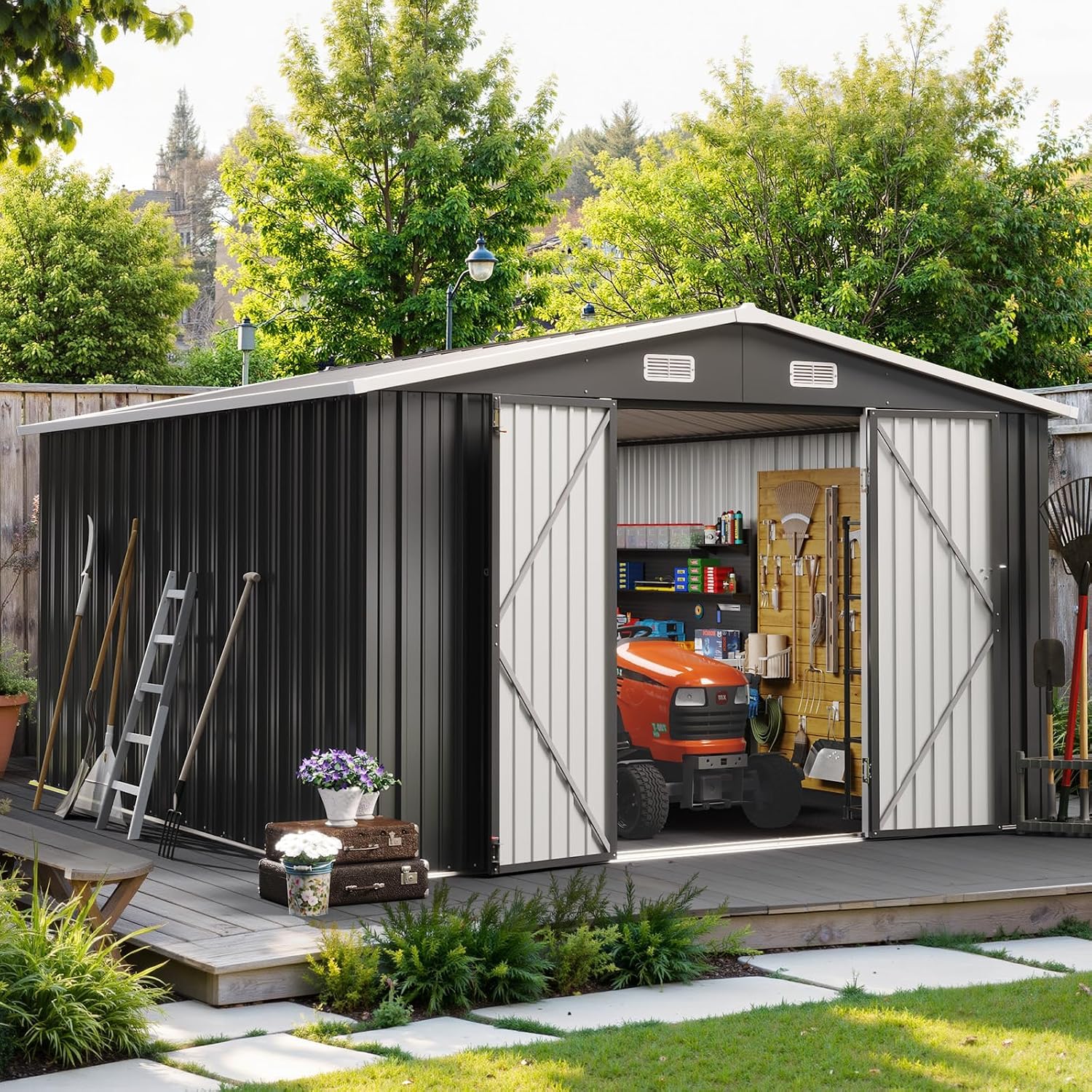 10x12FT Outdoor Storage Shed W - Garden Tools review and price