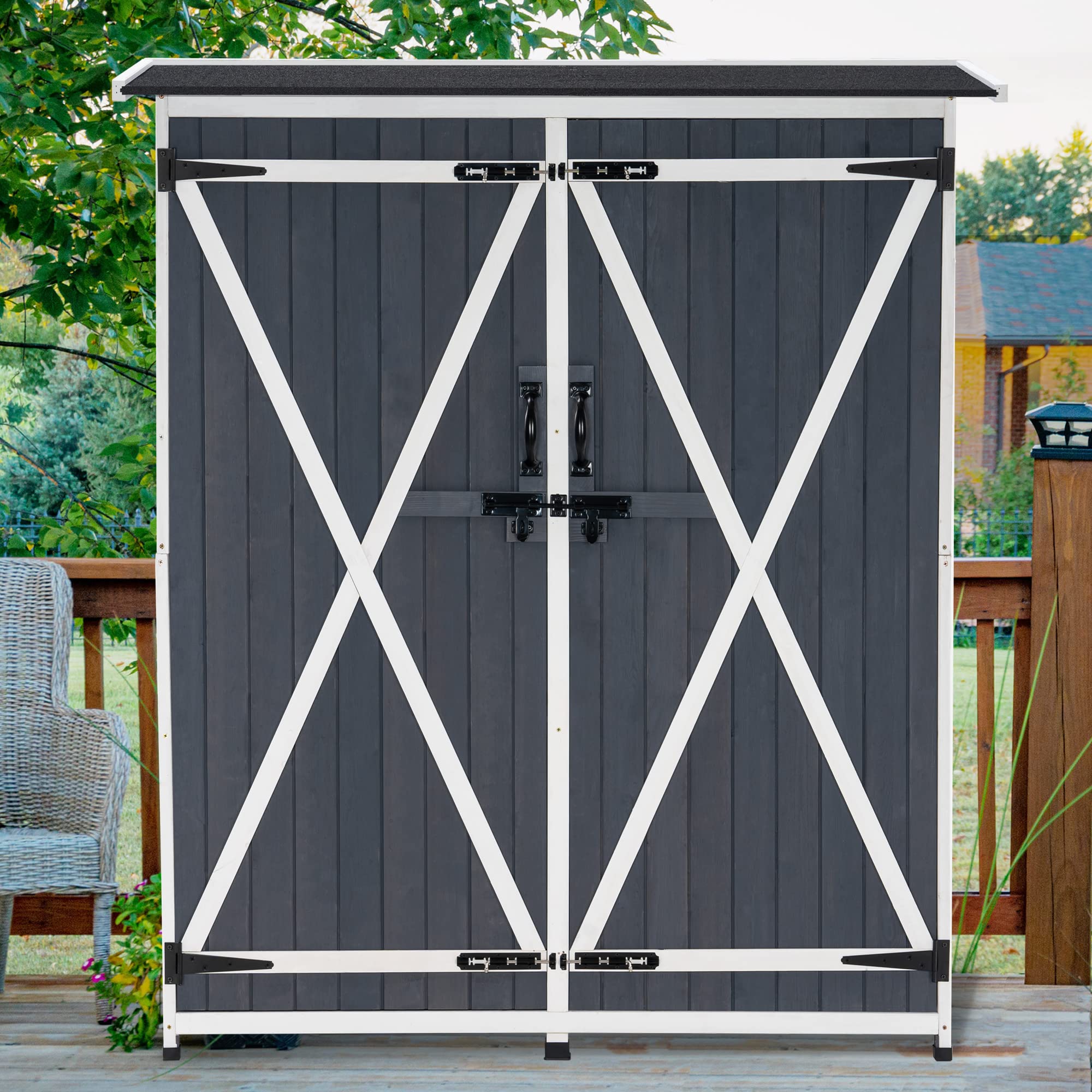 Outdoor Storage Cabinet with S - Garden Tools review and price