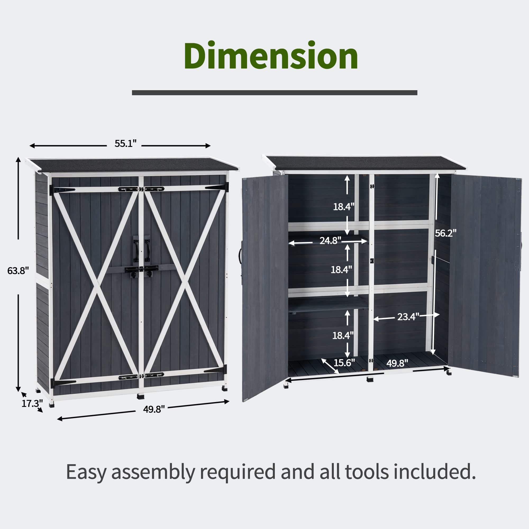 Outdoor Storage Cabinet with S - Garden Tools review and price