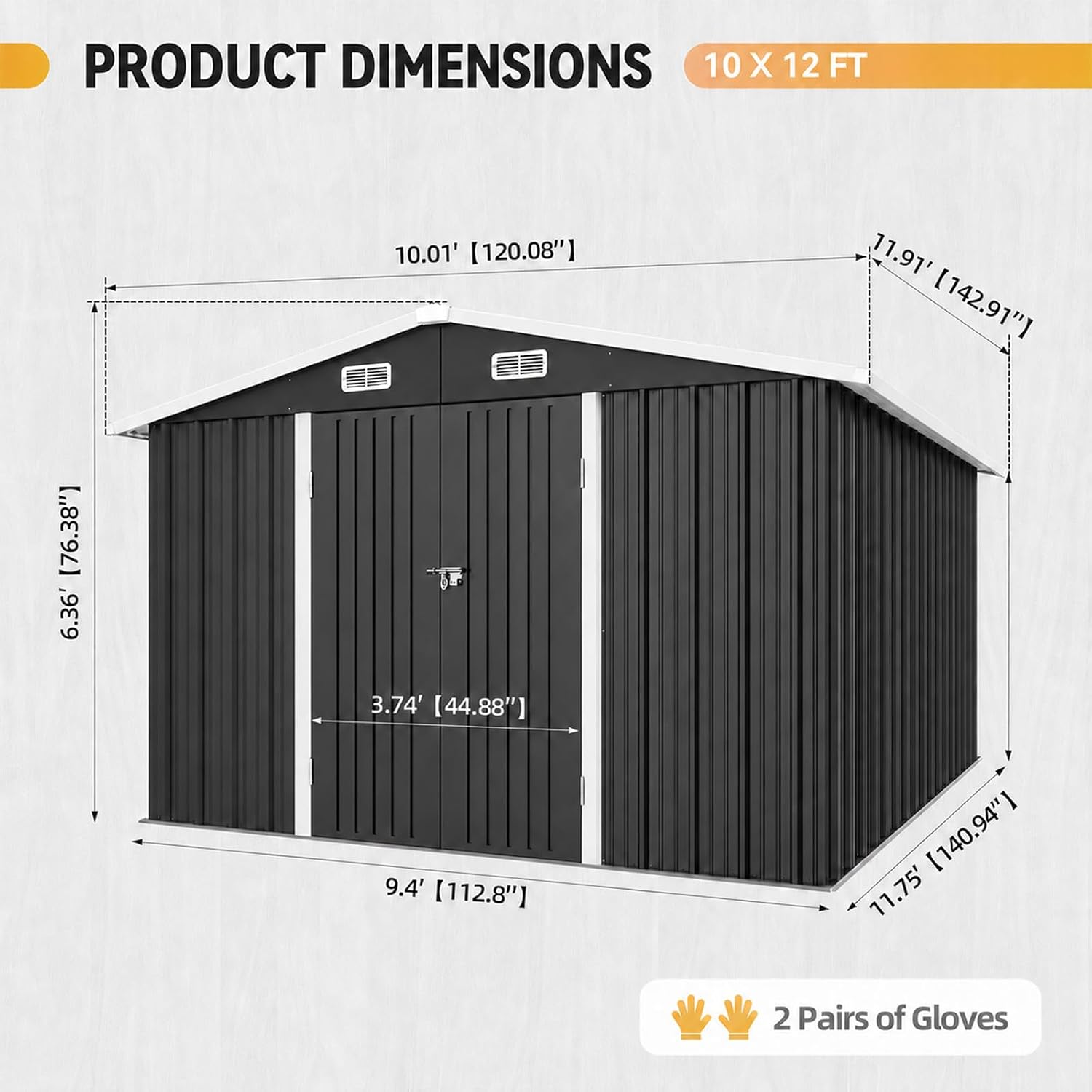 10x12FT Metal Outdoor Storage  - Garden Tools review and price