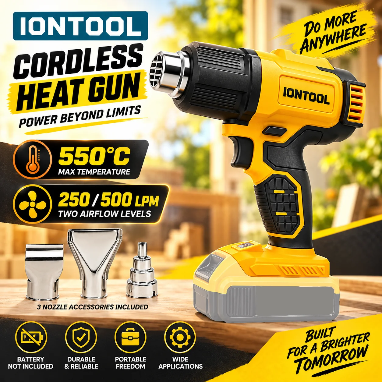 IONTOOL Cordless Heat Gun 550℃ - Cordless Heat Gun For Shrink Tubing review and price