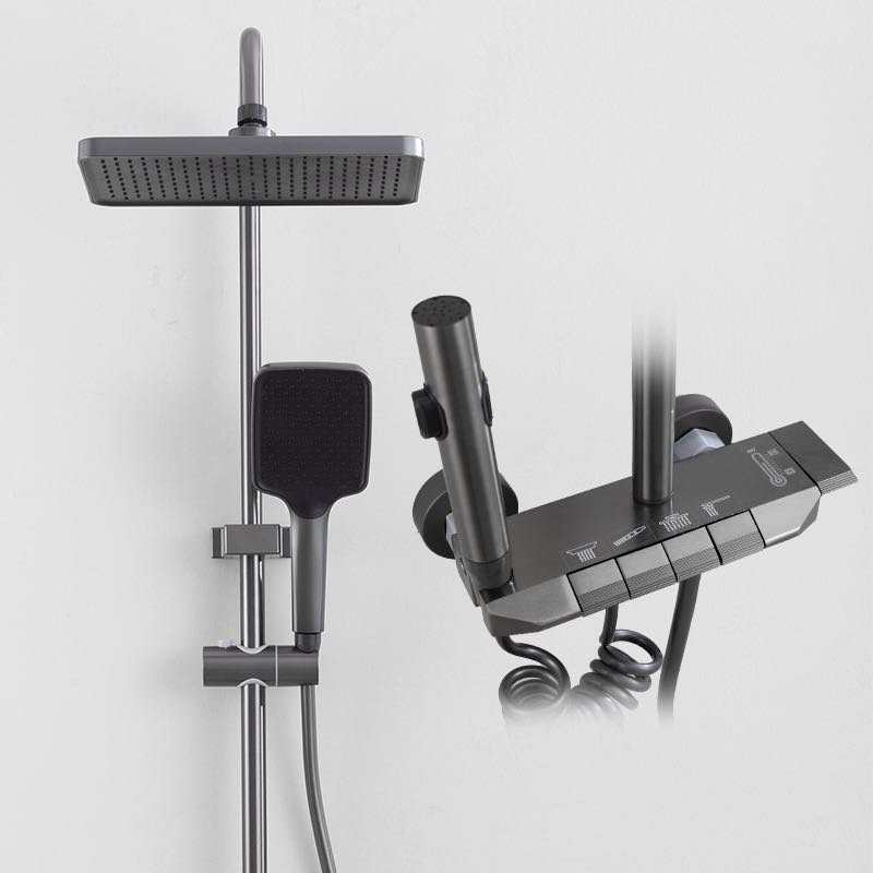 Grey Chrome Bathroom Shower Fa - Plumbing review and price