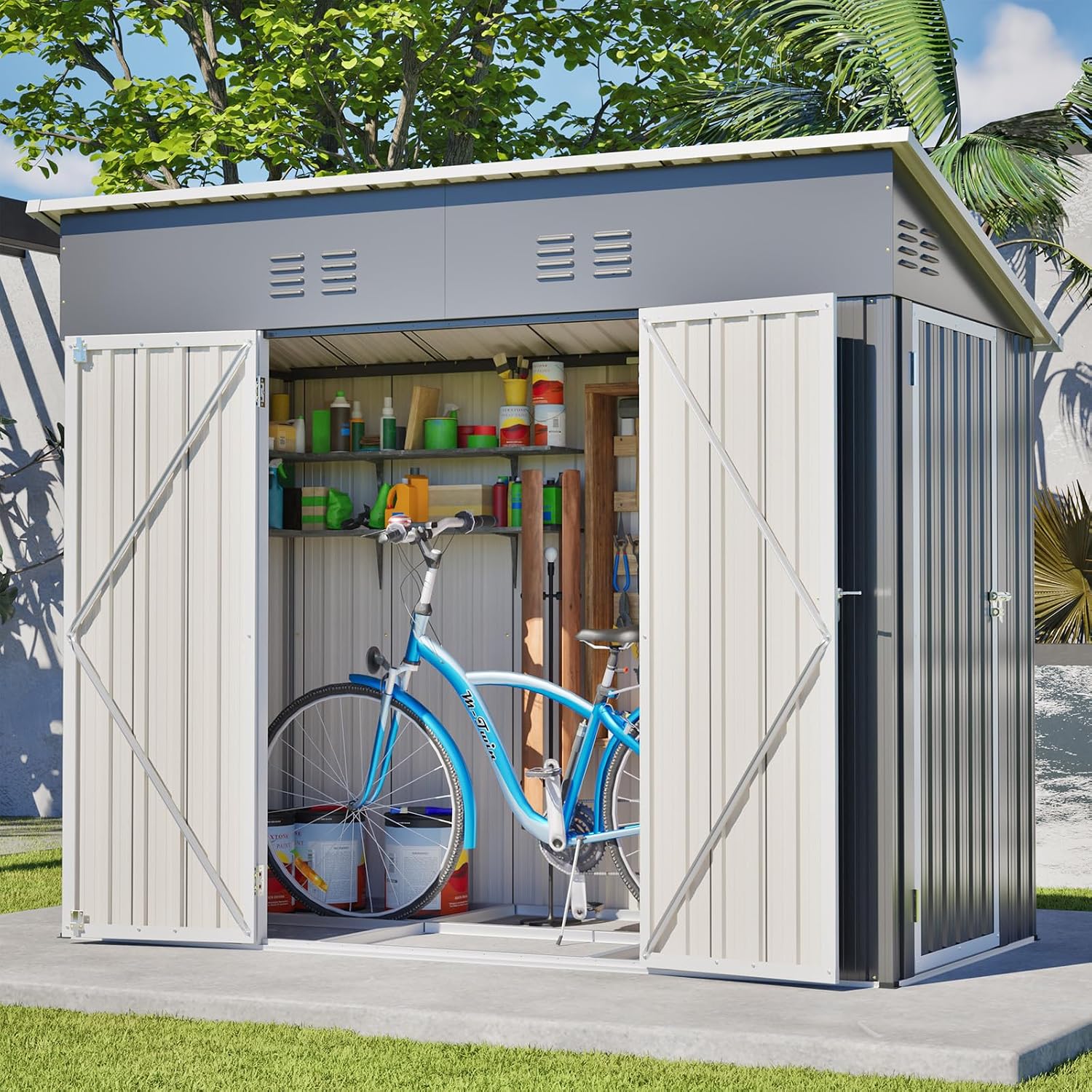 8x4 FT Outdoor Storage Shed wi - Garden Tools review and price