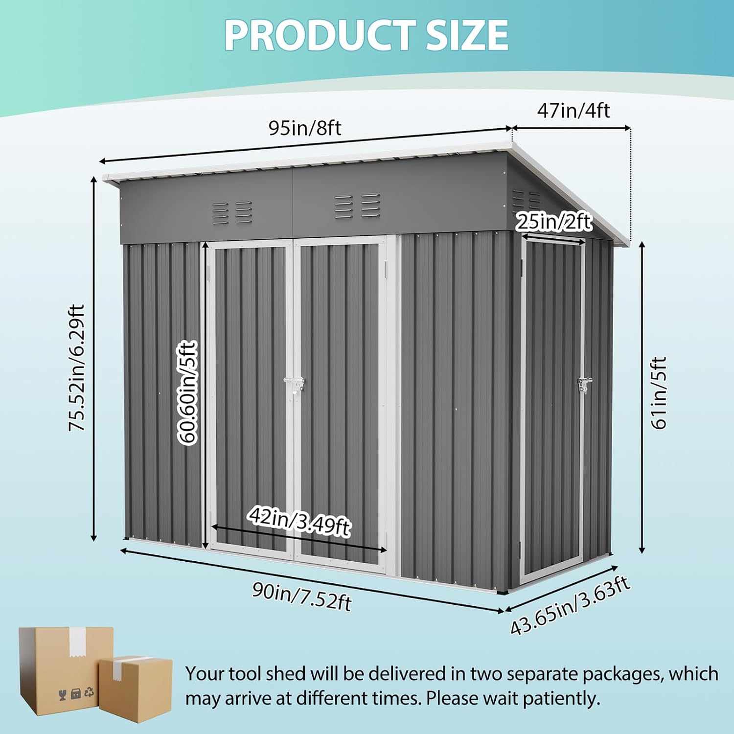 8x4 FT Outdoor Storage Shed wi - Garden Tools review and price